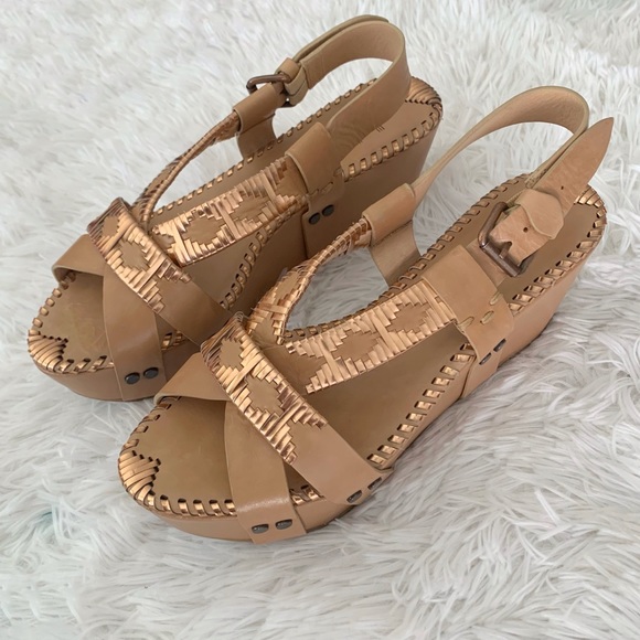 Belle by Sigerson Morrison Woven Metallic Sandals - Picture 3 of 12